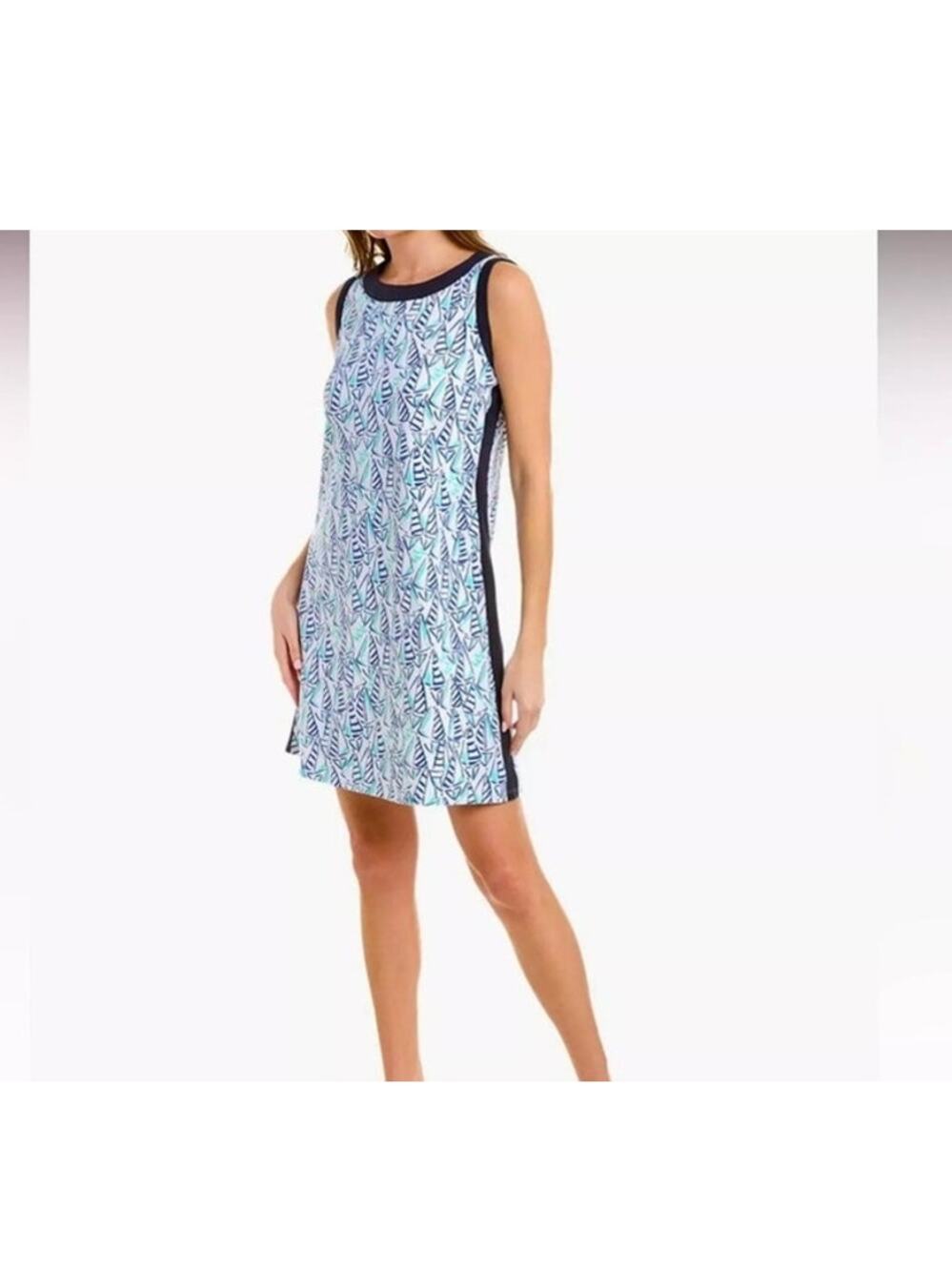 Duffield Lane Claire dress small sleeveless nautical sailboat print midi beach